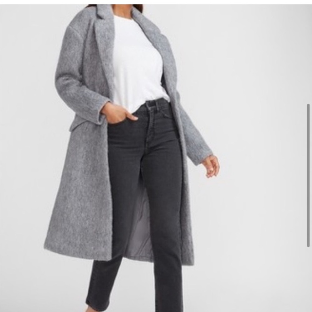 Express Heavy Gray Oversized Car Coat M/L